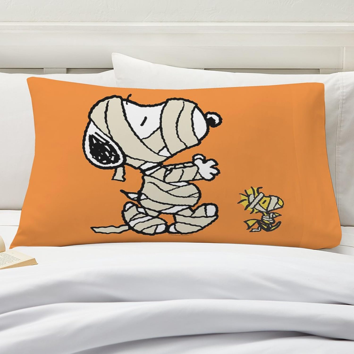 CafePress Snoopy and Woodstock Mummies Standard Size Pillowcase, Lumbar Pillow Cover Fleece