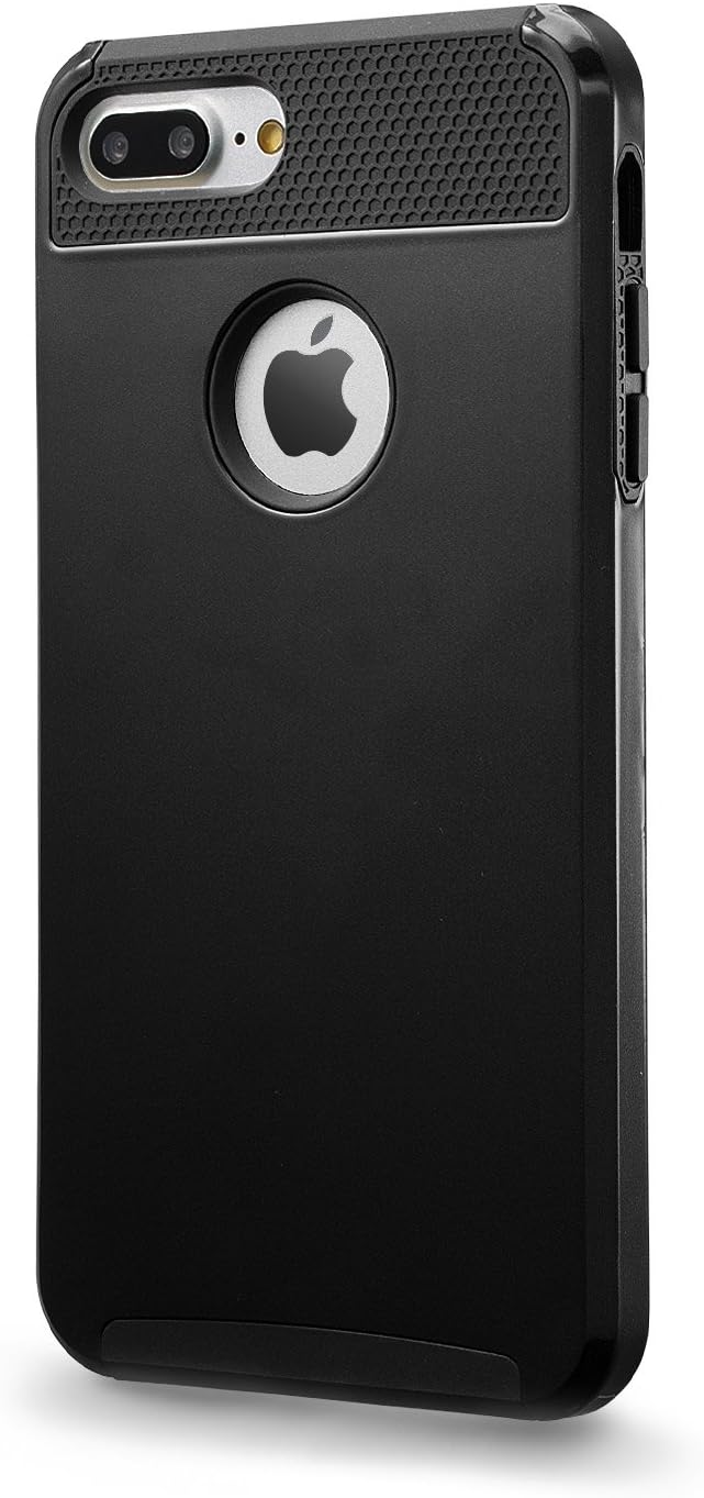 iPhone 7 Plus Black Case, technext020 Tough Gel Armor Cover Protective Bumper Hybrid Hard Plastic and Soft Silicone Case for Apple iPhone 7 Plus Black