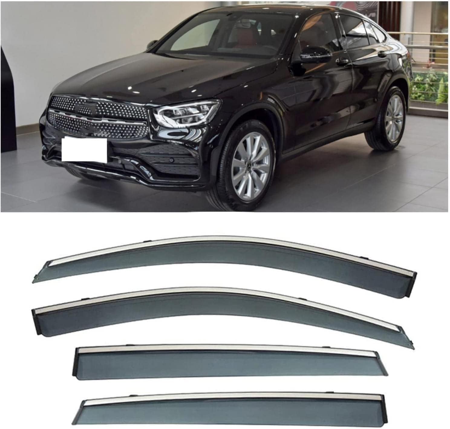 PANXUC Car Wind Deflectors for Benz GLC Coupe 2020-2021, Side Window Wind Rain Deflector Window Visor Sun Rain Guard Smoke Guards