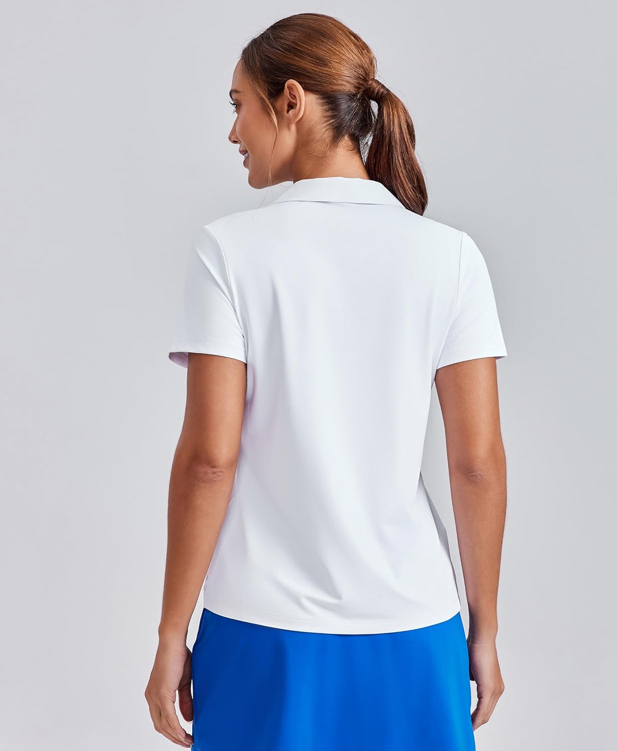 PINSPARK Womens Golf Shirt Short Sleeve Polo Shirts UPF 50+ Tennis Top V-Neck Workout Tops Collared Activewear T-Shirts - Image 2