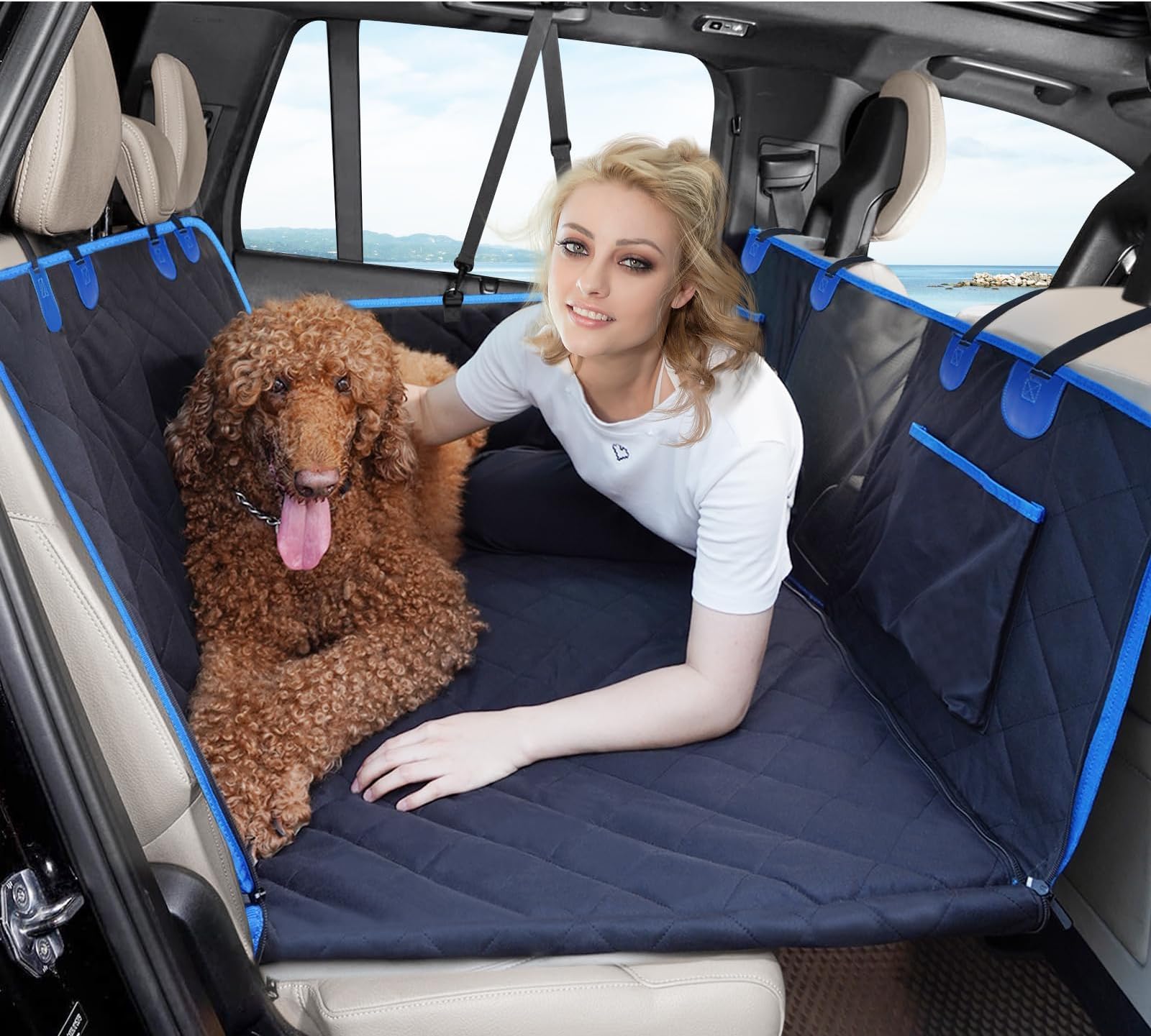 GJEASE Back Seat Extender for Dogs,Dog Car Seat Cover Hard
