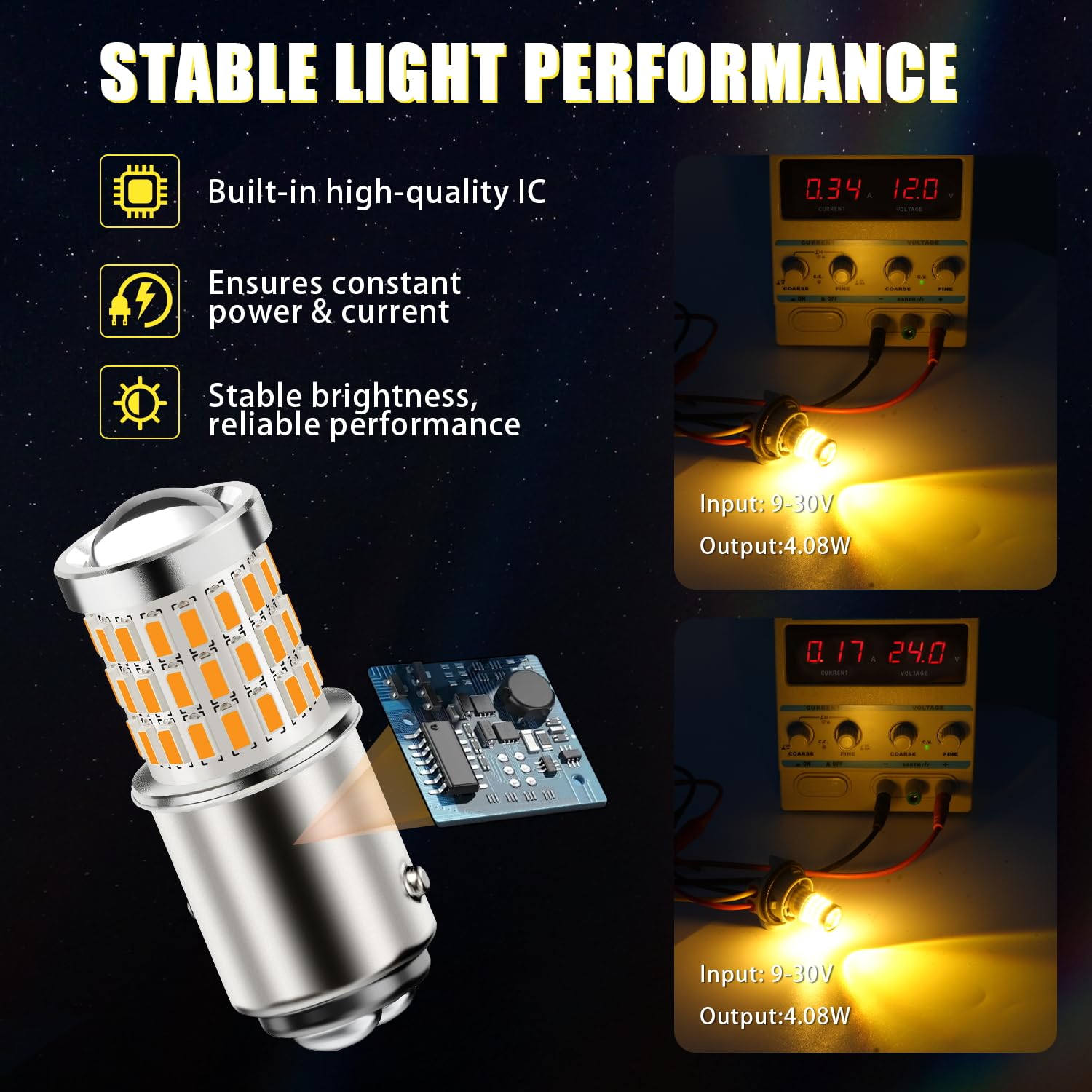 Amazon.com: iBrightstar 1156 LED Bulb Amber, BA15S 1141 LED Turn