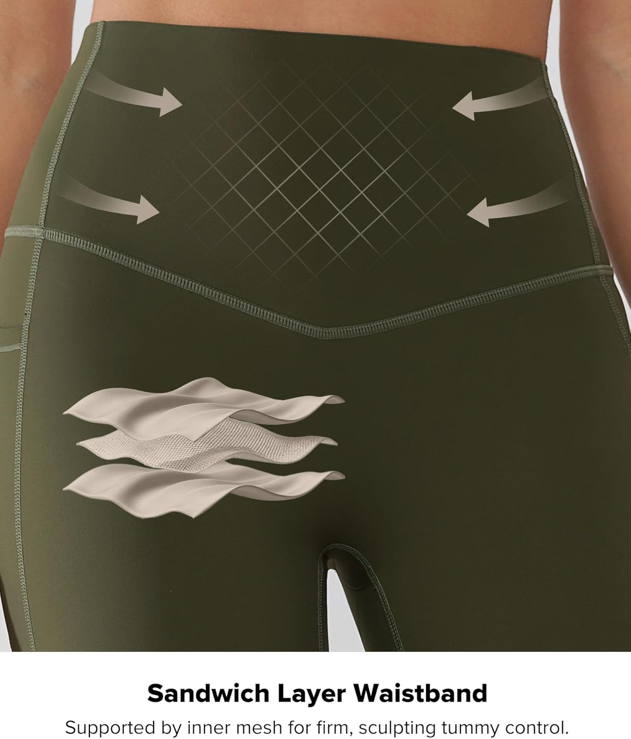 BRXL Butt Lifting Workout Leggings for Women Tummy Control Pockets 7/8 Length 25" No Front Seam High Waist Gym - Image 4