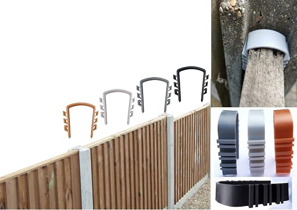 12 Pcs Fence Panels Noise Stoppers – Garden Fence Wind Anti-Rattling Clips – Durable Plastic Wedges for Concrete Slotted Posts – Easy Installation – (Black) - 3
