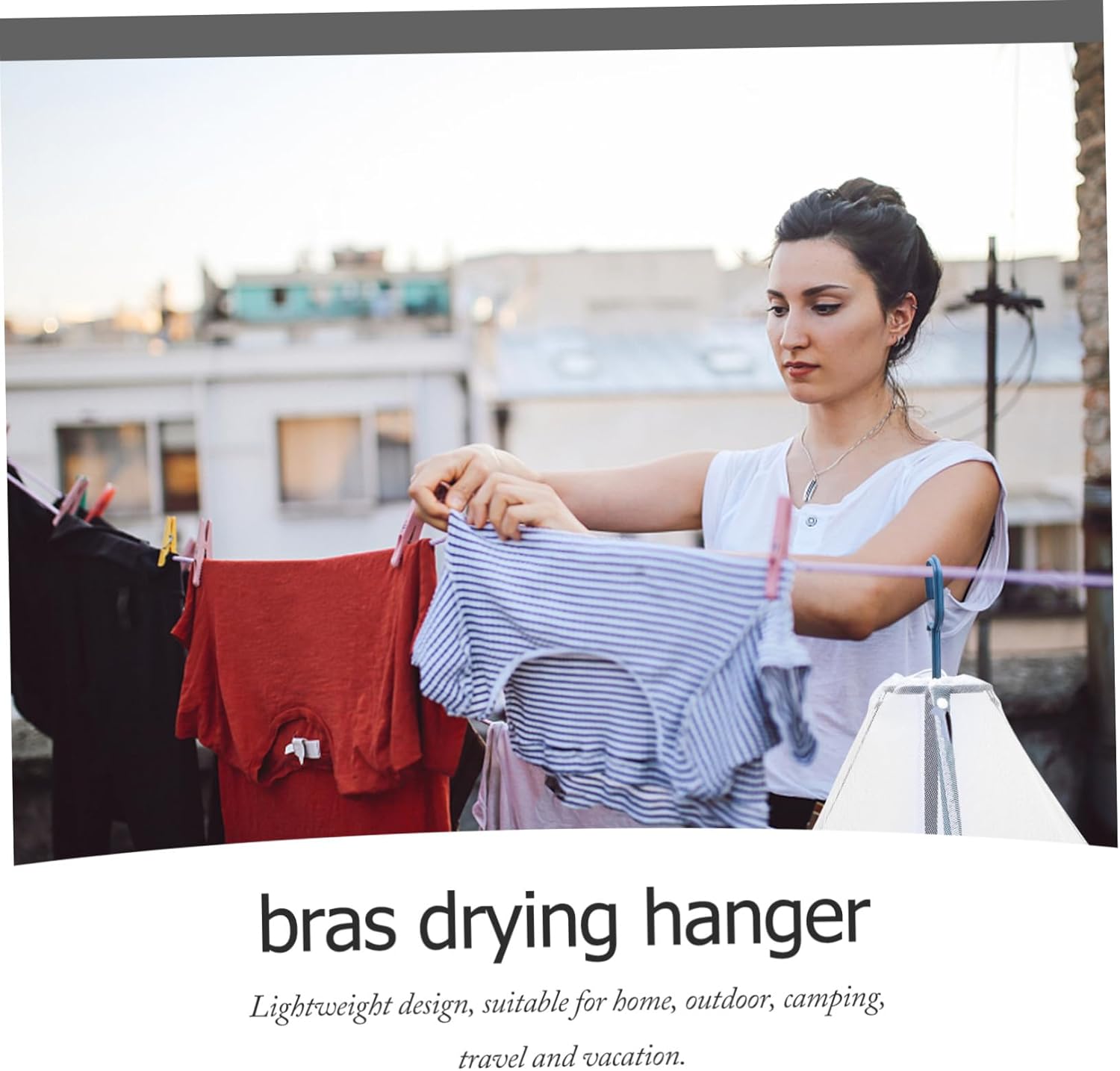 Foldable Clothes Drying Hanger with Clips for Underwear Socks Towels Space-Saving Indoor Laundry Rack with Efficient Airflow for Small Delicate Items