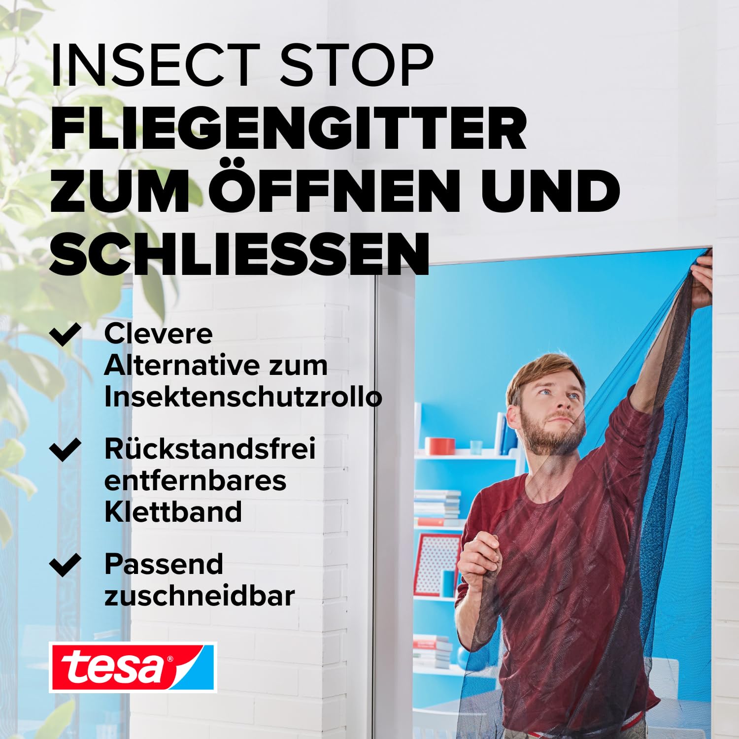 Insect Stop Magnet Fliegengitter 145x155 Cm – Insektenschutz Ohne Bohren, Einfach Montierbar