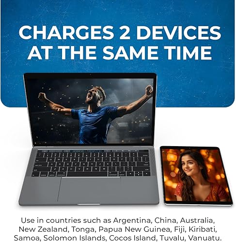 Miniatura 4 de OREI Enchufe adaptador de viaje de Estados Unidos a Australia, China, Nueva Zelanda y más (tipo I), 2 en 1, certificado CE, cumple con RoHS, paquete