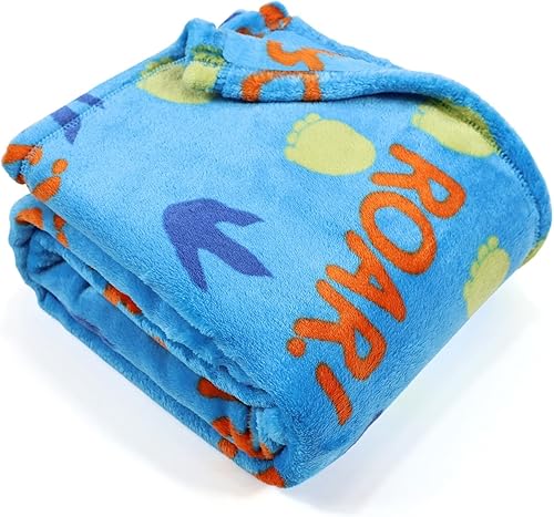 Manta suave para niños de 50 x 60 pulgadas, acogedora manta de franela de garras de dinosaurio de felpa para sofá, campamento, viajes, cama, hogar,