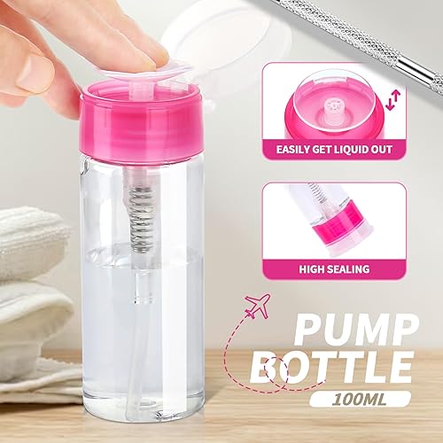 Miniatura 17 de FANDAMEI Kit de herramientas para quitar esmalte de uñas con clips de uñas, botella removedor de esmalte de uñas de 3.4 fl oz, almohadilla de A-Rosa