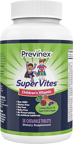 Miniatura 1 de Super Vites® - Multivitamínico para niños, tabletas masticables, sin gluten, sin soja, sin lácteos y sin conservantes con 28 súper frutas y verduras