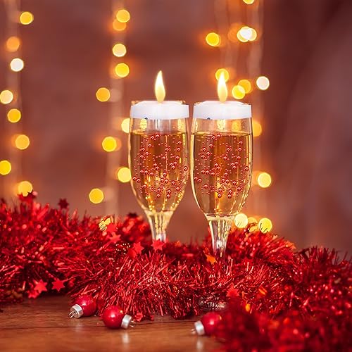 Miniatura 7 de zzhxkjhky Cadena de perlas de 50 cuerdas, velas flotantes con luces de perlas sintéticas, perlas para relleno de jarrón, cuentas de perlas