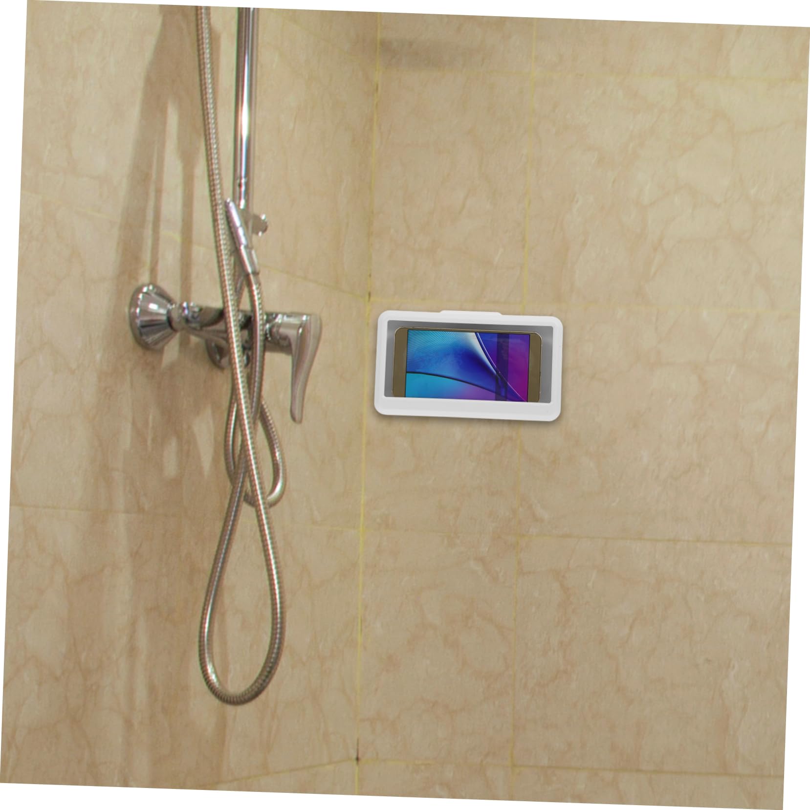 Gadpiparty 5pezzi Custodia Per Smartphone Da Doccia Supporto Da Muro Per Bagno Compatibile Con Schermo Touch Design Senza Foratura Per Guardare Video e Ascoltare Musica