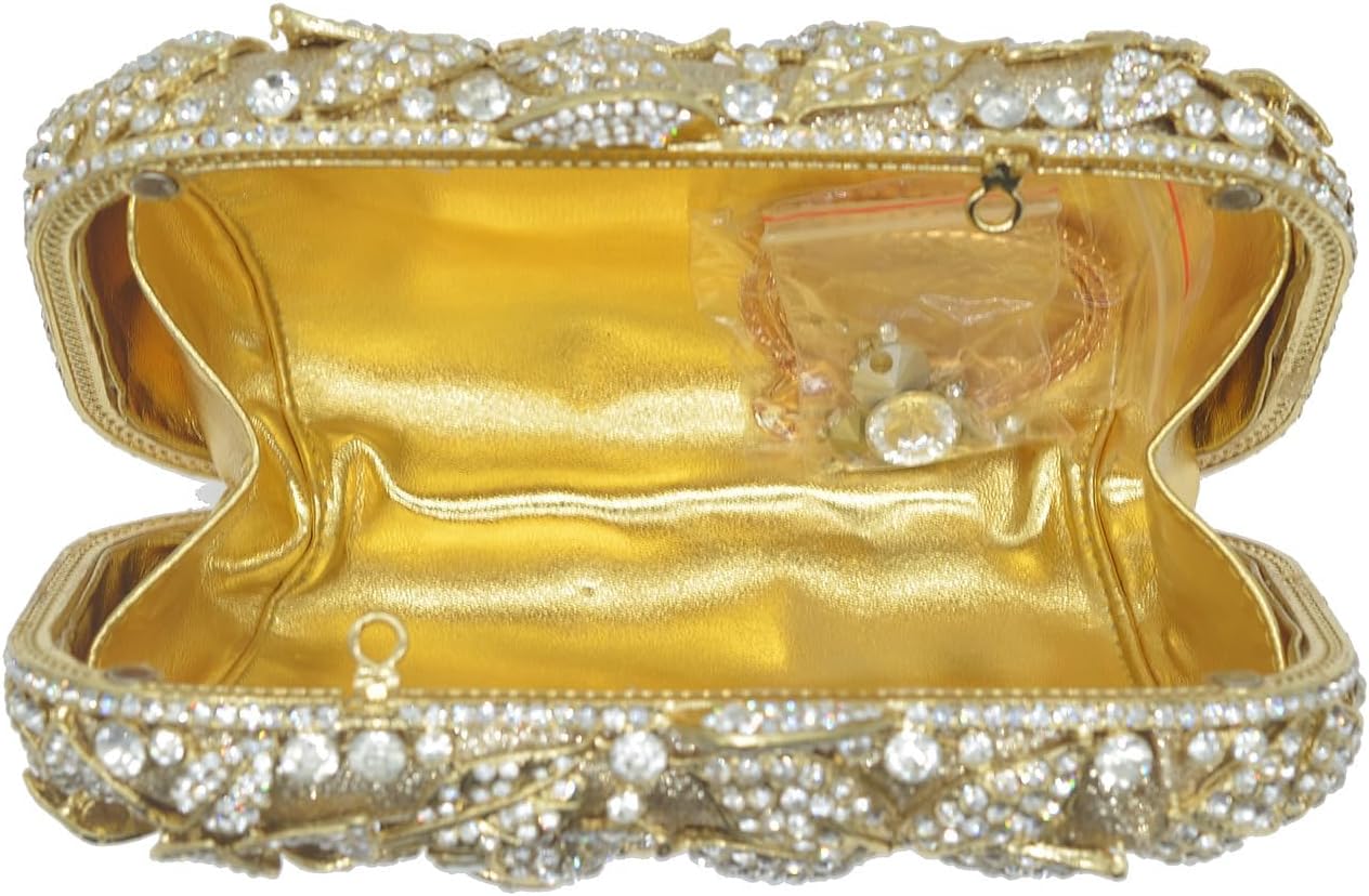 Luxury Crystal Clutch Purse for Women Rhinestone Handbag Formal Party Evening Bag Sparkly Bridal Flower Purse