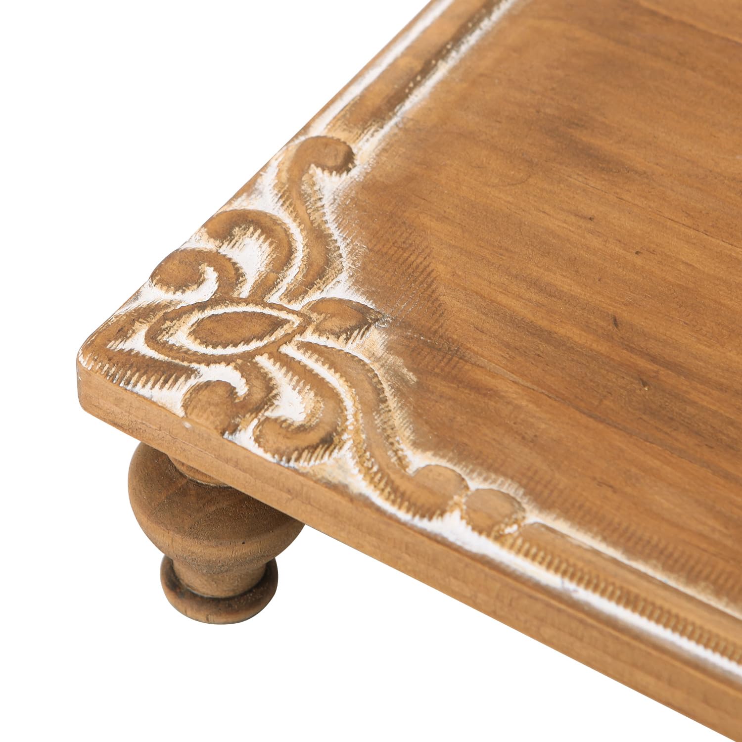 NIKKY HOME Bandeja decorativa de madera de granja, soporte de exhibición de madera rústica, decoración de centro de mesa para mesa de bar, encimera de cocina, comedor