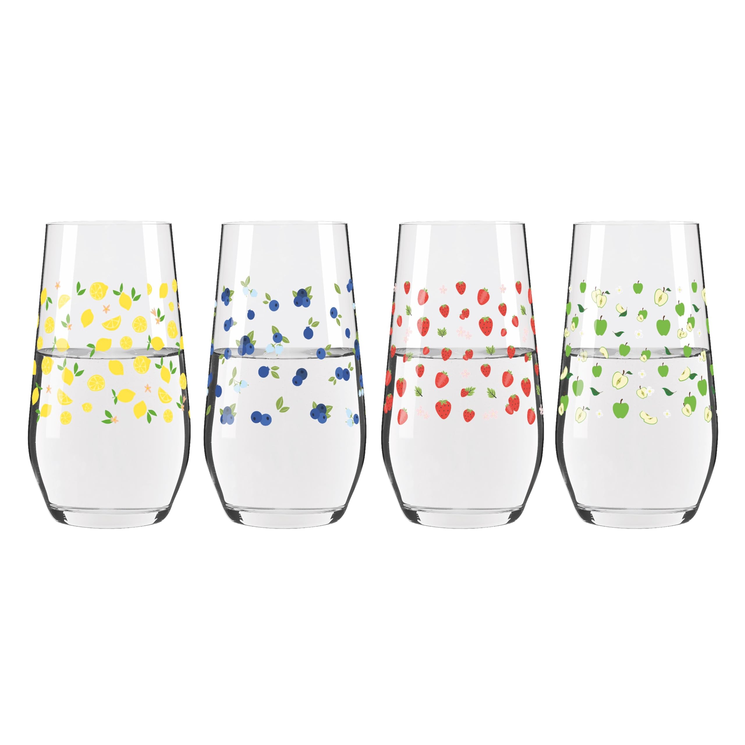 RITZENHOFF 8241002 Universalglas-Set (4er) 425 ml – Grill & Cook – Dieses Glas-Set erzählt von purem Genuss – vier fruchtige Dekore, die sich wie eine – Made in Germany