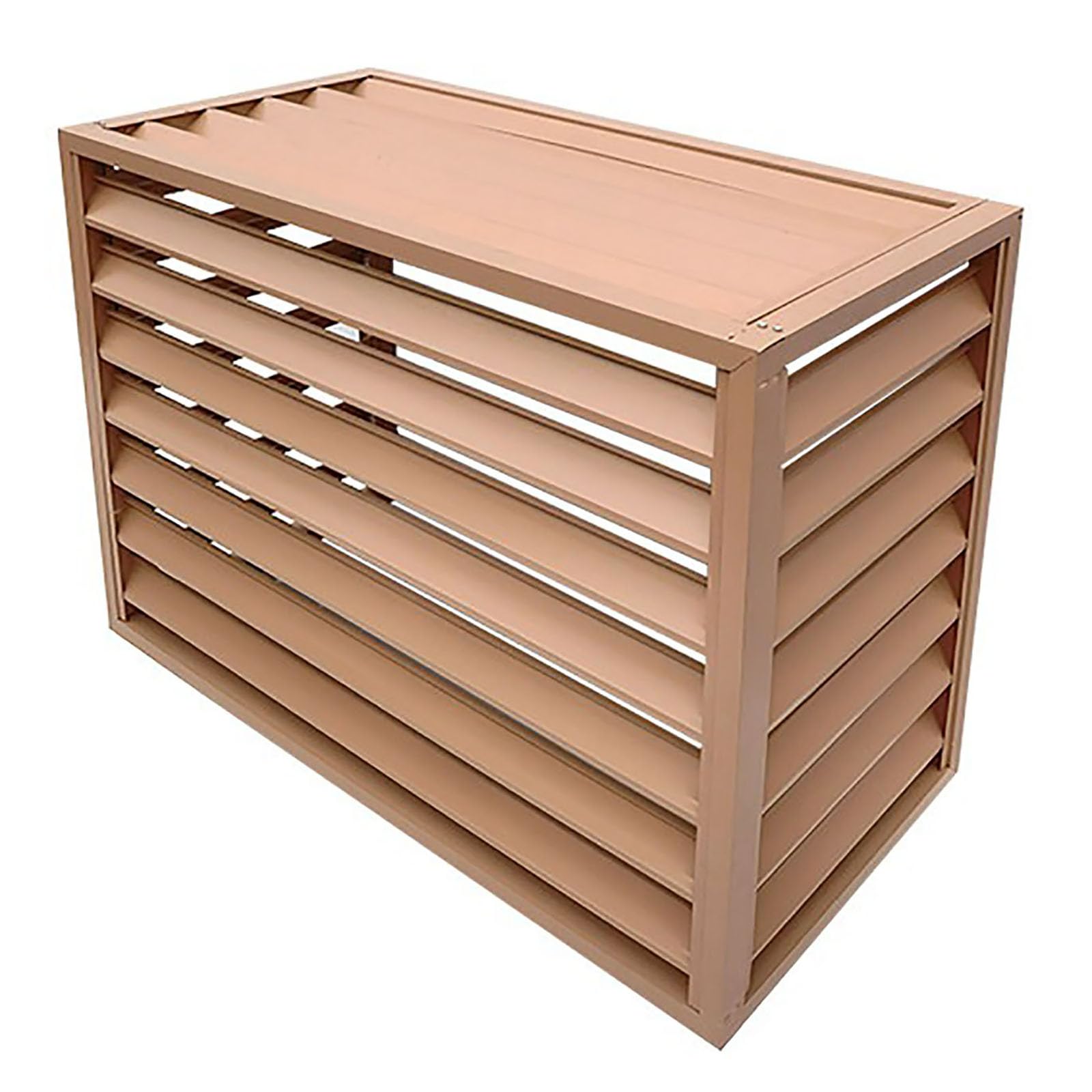 Outdoor Air Source Heat Pump Cover Condenser Protective Aluminum Mini-Split Condenser Cover Ideal for Plant Stand and Concealing Ac Unit (4sides-Champagne,100x70x50cm)