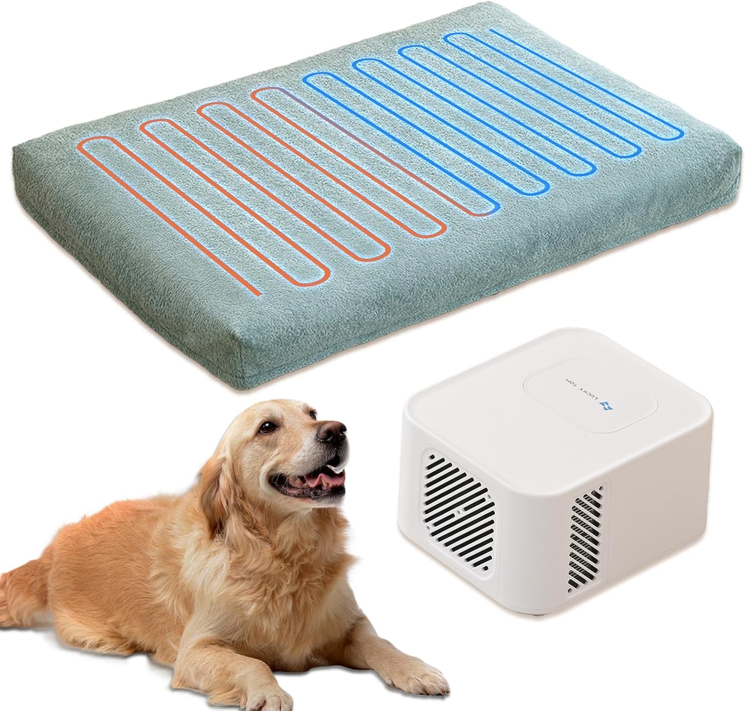 Pet Bed Cooling System, Consistent Warm and Cold Water Pad, No Electric Shock or Chemical Gel Needed, Machine Washable Bed, Ideal for Home and Crates (Cooling & Heating Green, 41″ x 28″) Pet Bed Cooling System, Consistent Warm and Cold Water Pad, No Electric Shock or Chemical Gel Needed, Machine Washable Bed, Ideal for Home and Crates (Cooling & Heating Green, 41″ x 28″)