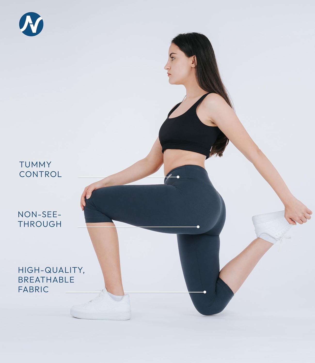 Nirlon Women's Capri Leggings High Waist Workout Yoga Pants 3/4 Length - Image 3