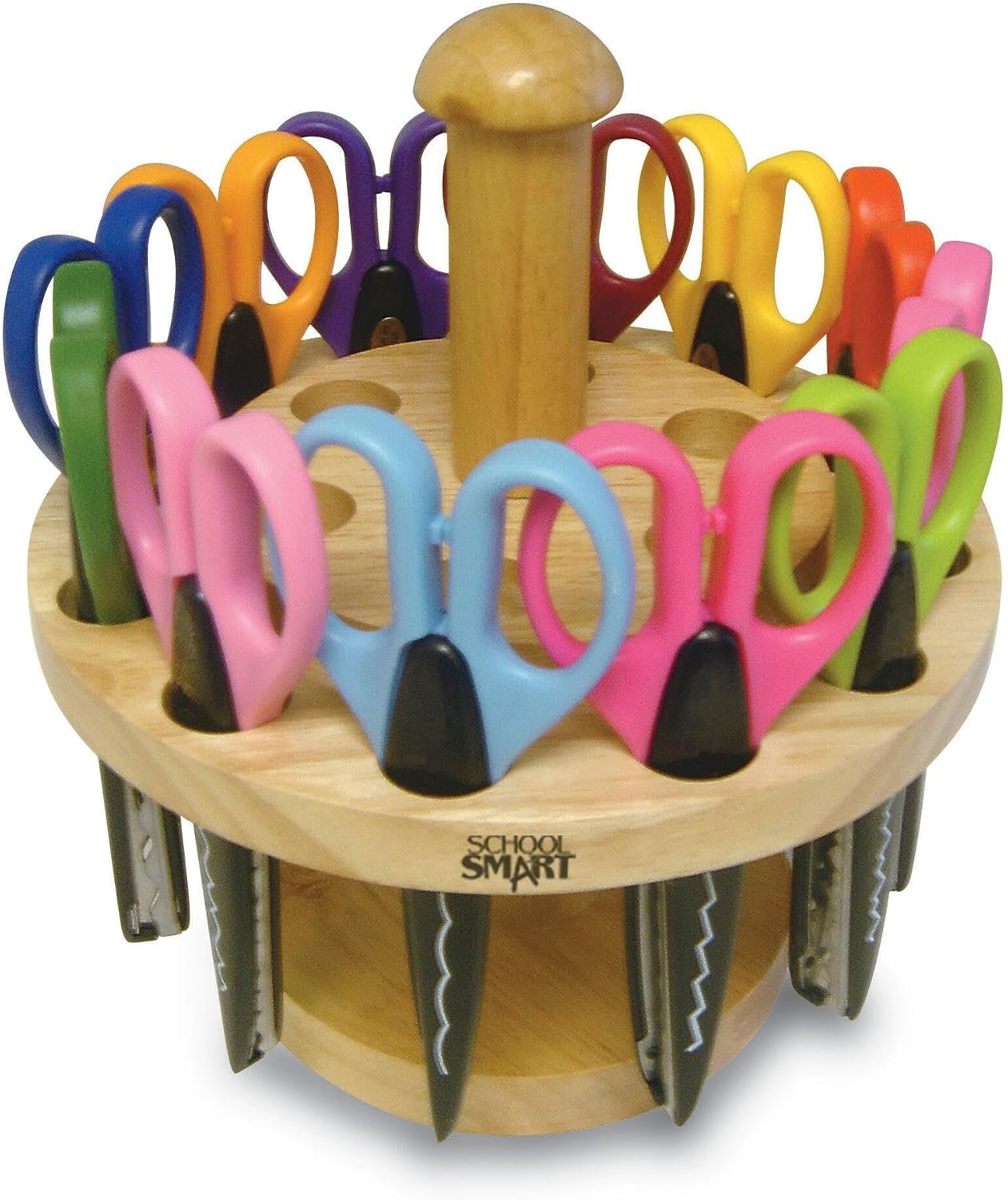 School Smart Paper Edger Scissors, 6-1/2 x 2-1/2 Inches, Assorted Colors, Set of 24
