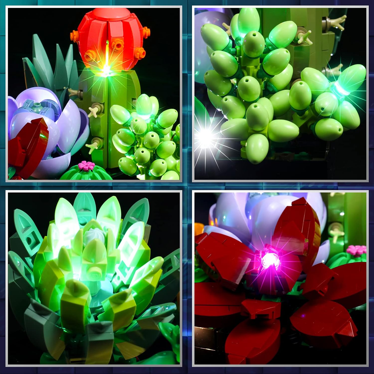 Vaodest LED Light for Lego Succulents 10309 Plant Decor Building Blocks Model,Design and Configuration Compatible with Model 10309(LED Light Only, Not Building Block Kit)