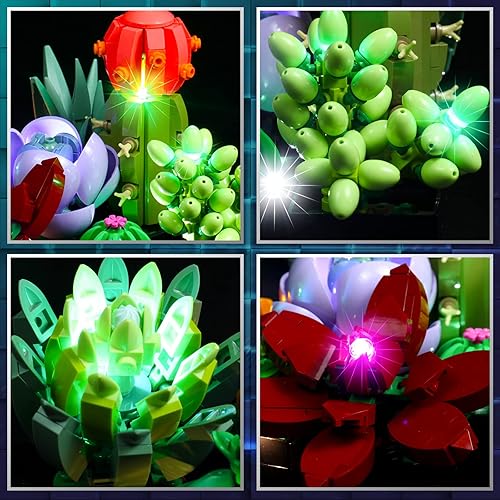 Miniatura 21 de Vaodest Luz LED para modelo de ramo de flores Lego 10280, diseño y configuración compatible con el modelo 10280