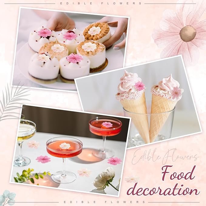 96 Flores Secas Comestibles Prensadas para Decorar Pasteles y Artesanías miniatura 6
