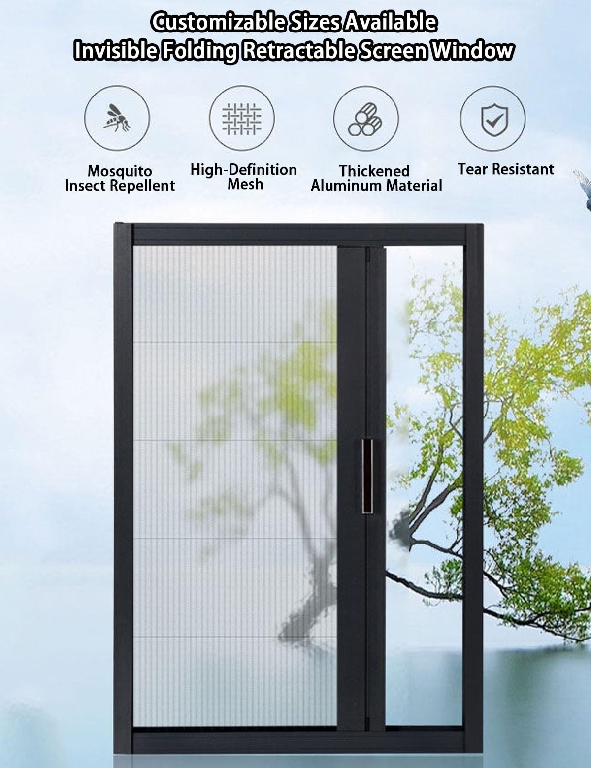 Teleskop Kippfenster Dachfenster Fliegengitter Fenster mit Rahmen | Faltbar und Unsichtbar Fensternetz, Insektengitter Fenster - Insektenschutz Dachfenster Alu, Fliegenschutz Ohne Bohren