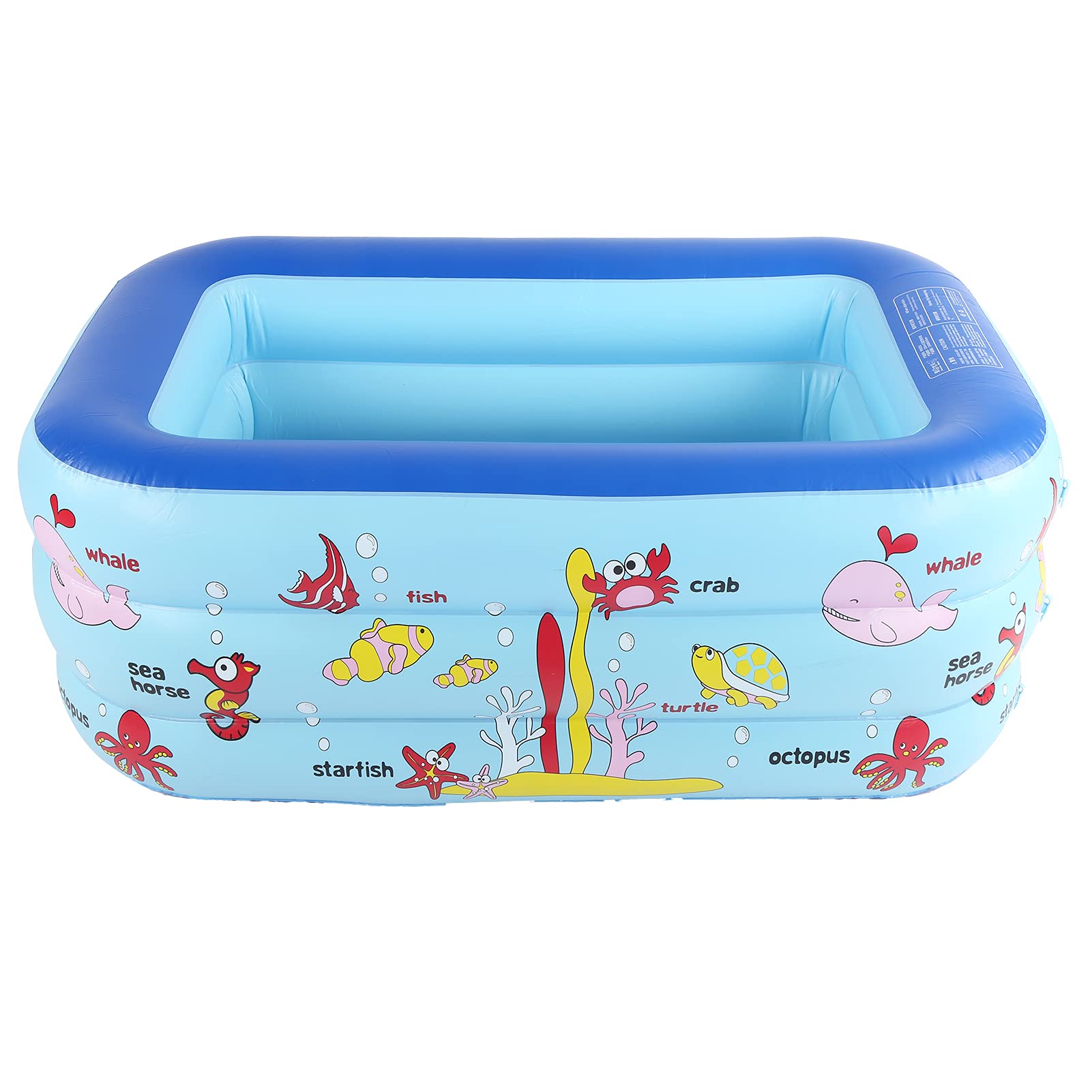 Piscina inflable para niños, piscina inflable para niños, 130 x 85 x 55 cm, piscina de salón familiar, centro de juegos para niños pequeños para interiores y exteriores