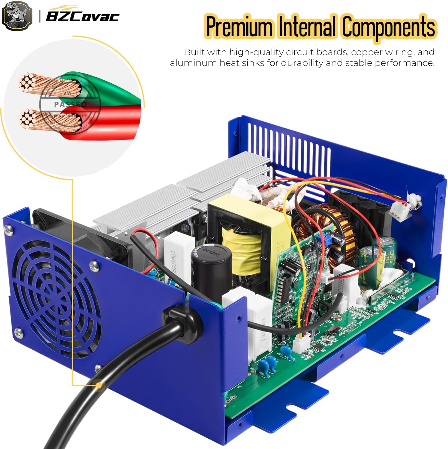 RV Power Converter 65 Amp for RecPro | Converter & Battery Charger | 4-Stage Smart Charging | 110V/120V AC to 12V DC | 13V–16.5V Operating Range | Replacement for WFCO 9800 Series WF-9865