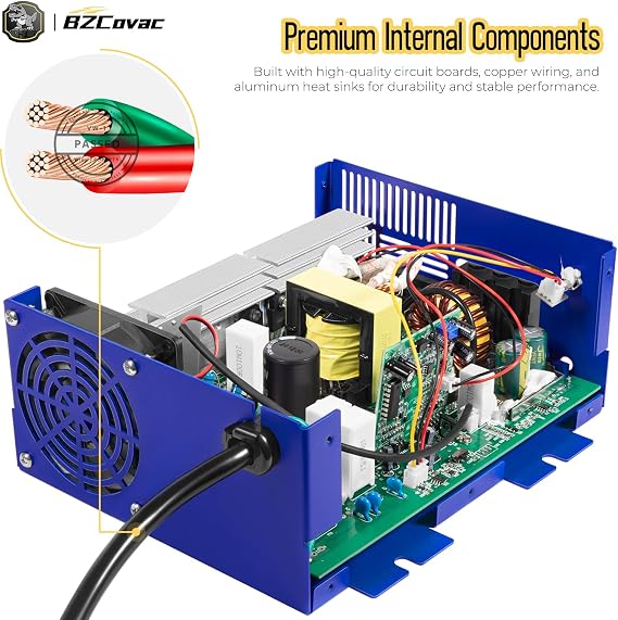 RV Power Converter 65 Amp for RecPro | Converter & Battery Charger | 4-Stage Smart Charging | 110V/120V AC to 12V DC | 13V16.5V Operating Range | Replacement for WFCO 9800 Series WF-9865