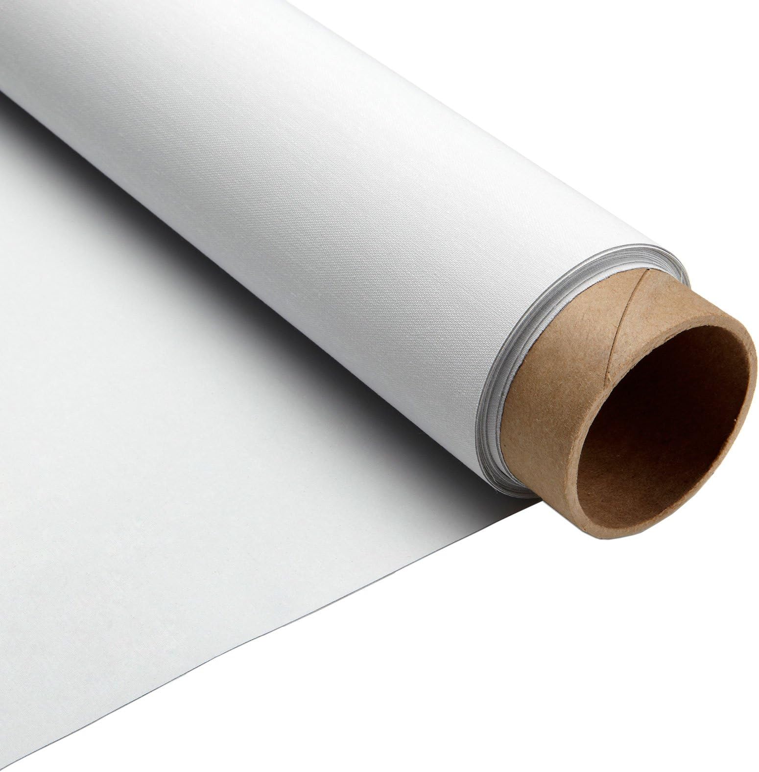 (16:9 | 126" Diag. 66x110-in.| ROLL/Tube) Carl's Blackout Cloth, Projector Screen Material, White, Gain 1.0