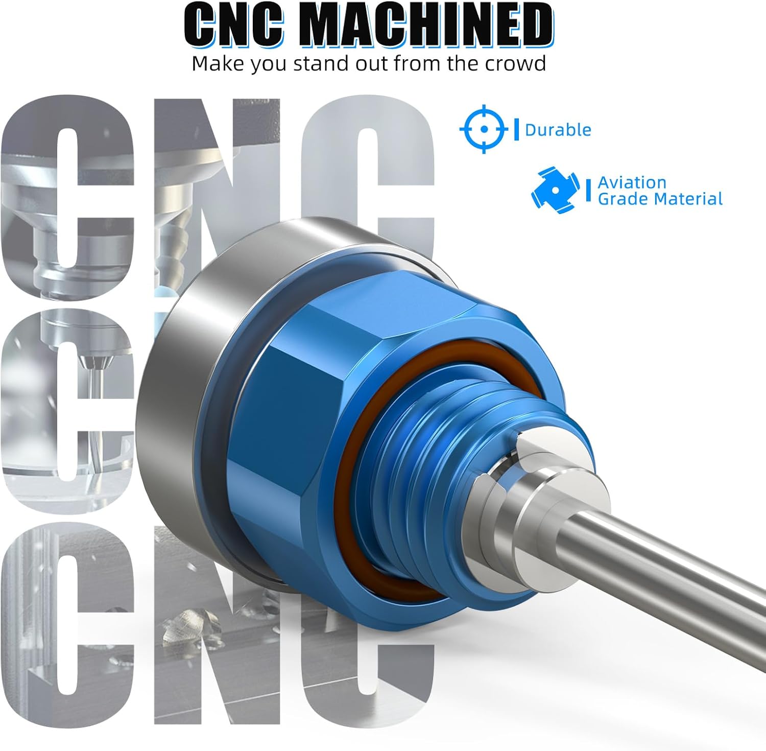 NICECNC Oil Temperature Dipstick for ATV Compatible with Yamaha Raptor 660R 2001-2005, Raptor 700 2006-2026, Raptor 700R 2006-2026, Raptor 700R SE 2010-2026, YFZ450 2004-2013, Blue