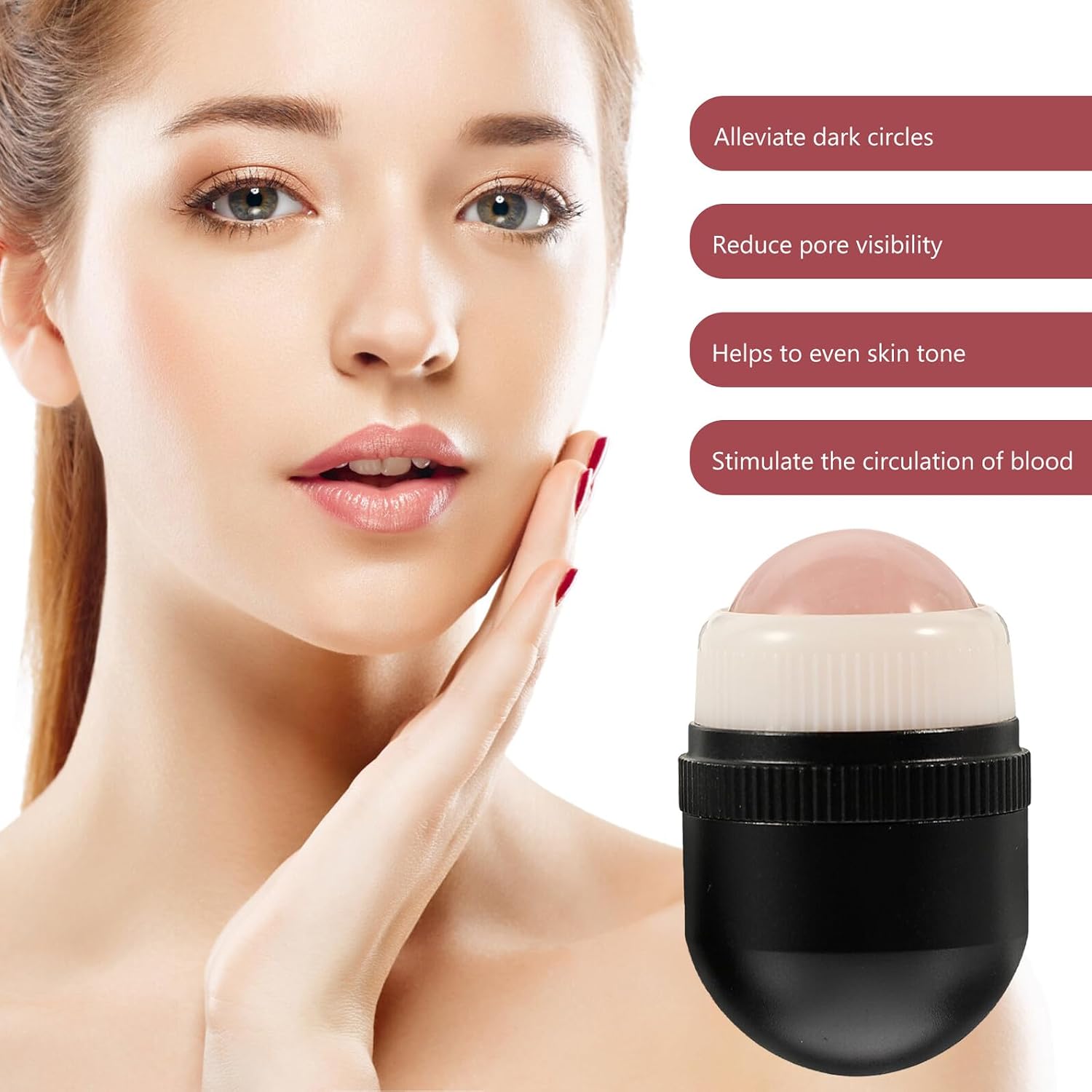 LIFKOME Detachable Jade Face Roller with Skin Jade Globe and Neck Roller Metal Shell Facial Massager for Anti-aging Skin Care Absorption and Smoother Complexion Suitable for Daily Facial