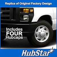 Vista 2 de Tapacubos de repuesto para Ford Van 1998-2023, cubierta resistente de rueda de 16 pulgadas (juego de 4 piezas)