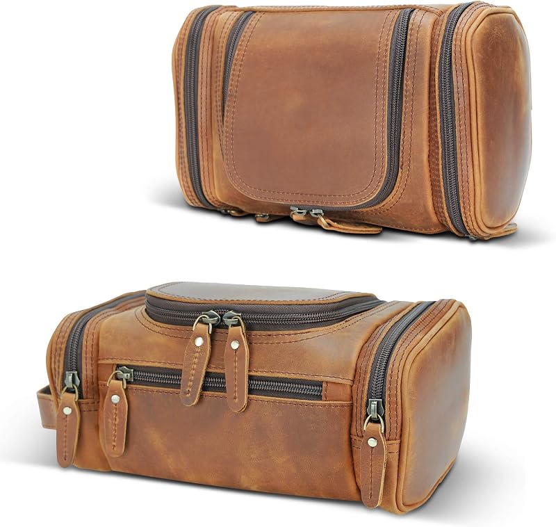 Necessaire de viagem POLARE ORIGINAL em couro legítimo com zíperes YKK