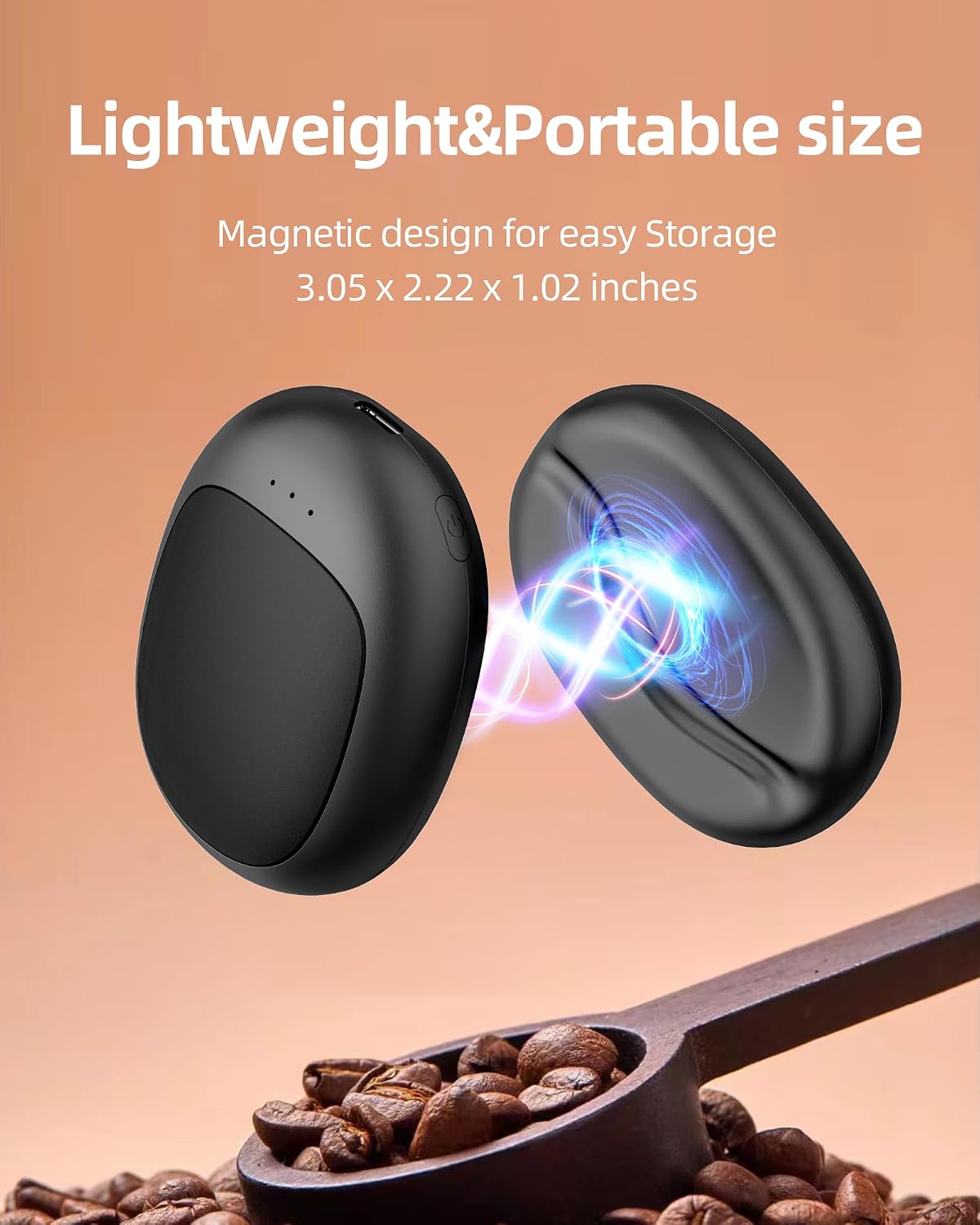 FrSara Hand Warmers Rechargeable, Magnetic Electric Hand Warmer with 4000mAh Last 10 Hours, 3-Level Adjustable Heat, Gift for Outdoors, Camping, Hiking, Skiing, Raynauds & Christmas