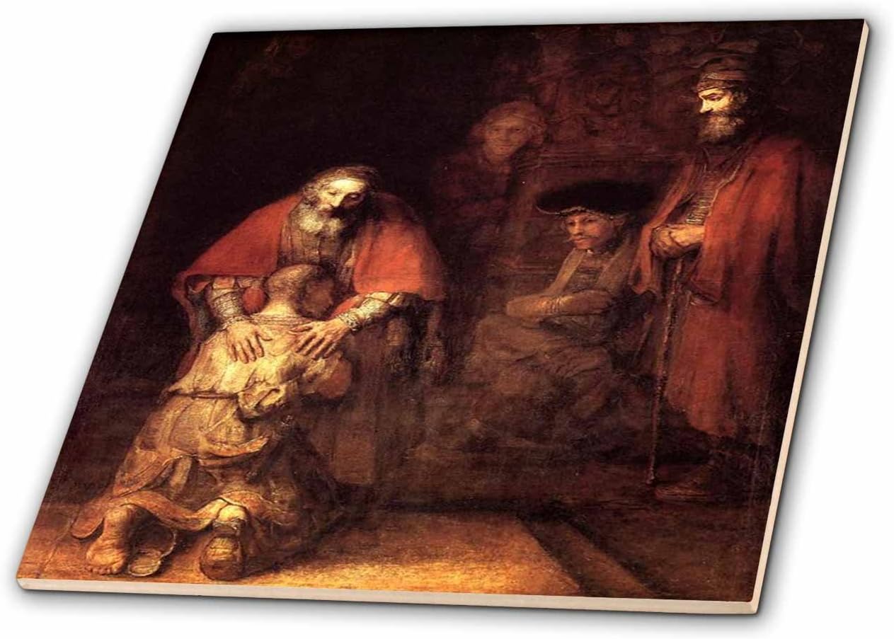 3dRose Print of Rembrandt Painting The Prodigal Son 4 Inch Ceramic Tile image 4