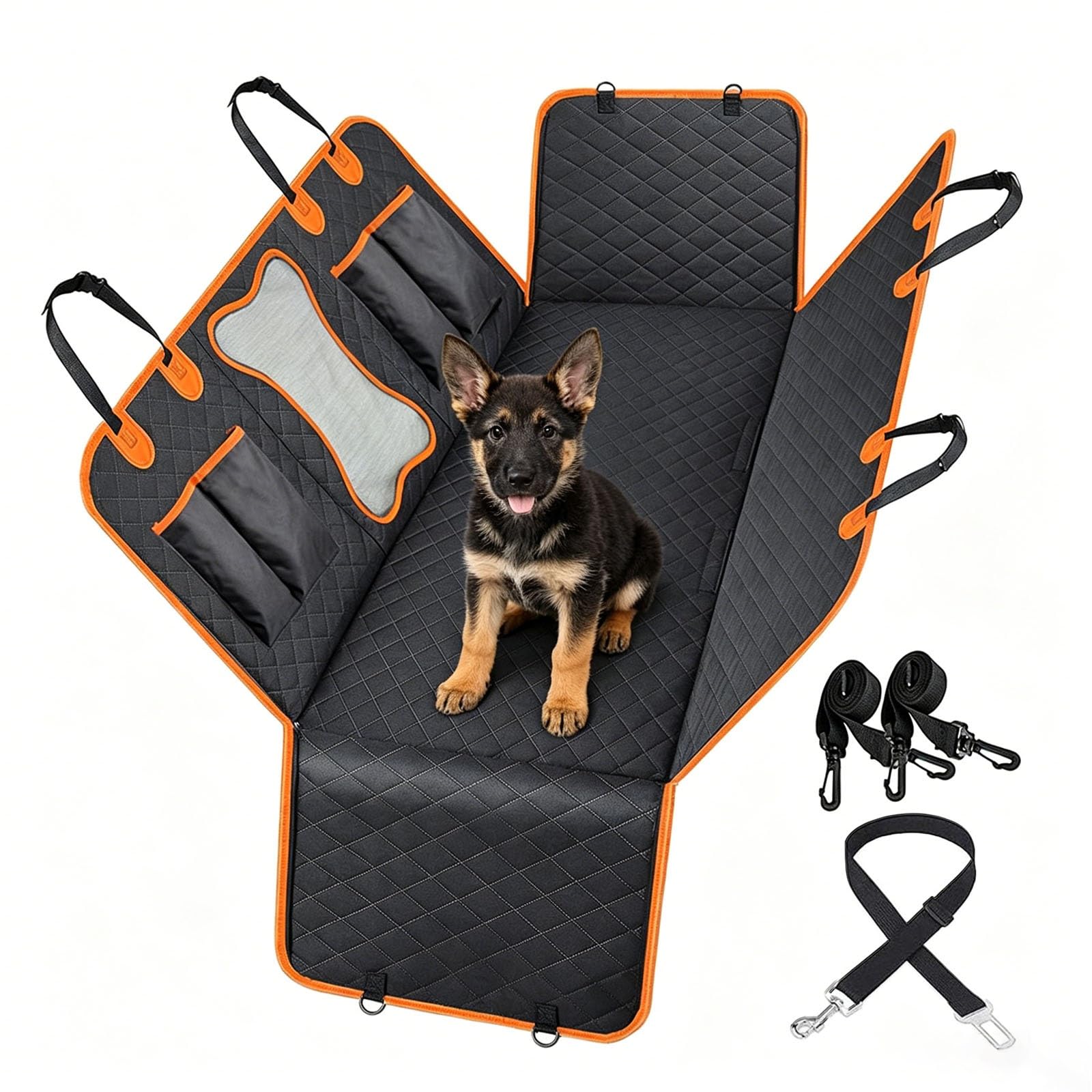 Hundedecke Auto Rückbank kompatibel mit Hyundai Tucson 2021-2024 Kratzfest 600D Oxford Kofferraum Matte Wasserfest