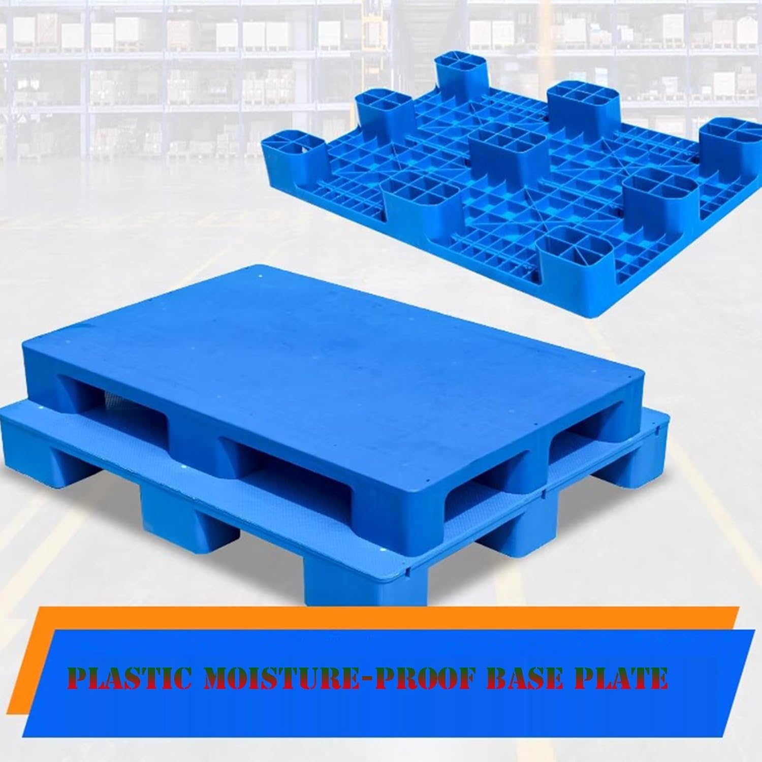 2pcs Lightweight Plastic Pallets for Storage & Display - Stackable Floor Pallets for Basement, Supermarket & Warehouse (40x30x12cm)