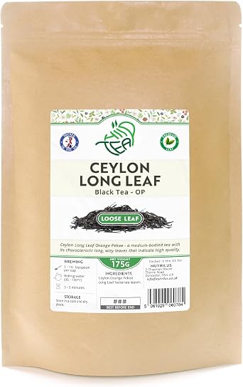 Ceylon OP Long Leaf Loose Leaf Black Tea 175g | Orange Pekoe, High-Grade, Long Leaf, From Sri Lanka