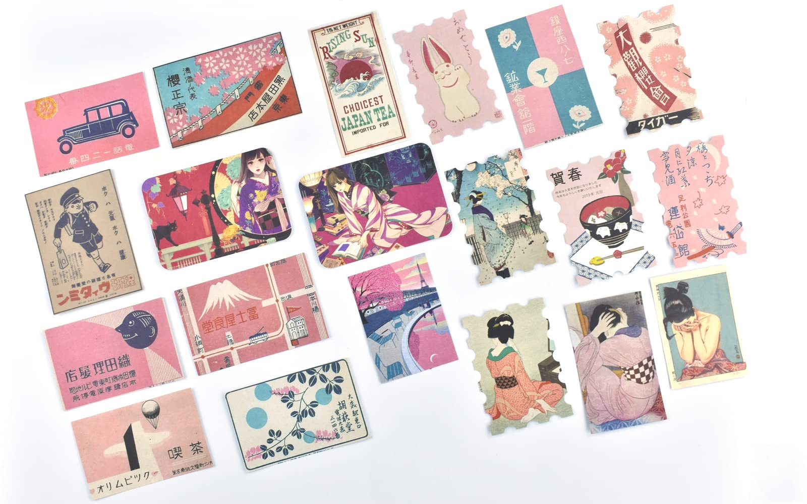 Amazon.com: Retro Paper Stickers Set 60 Pieces Japanese
