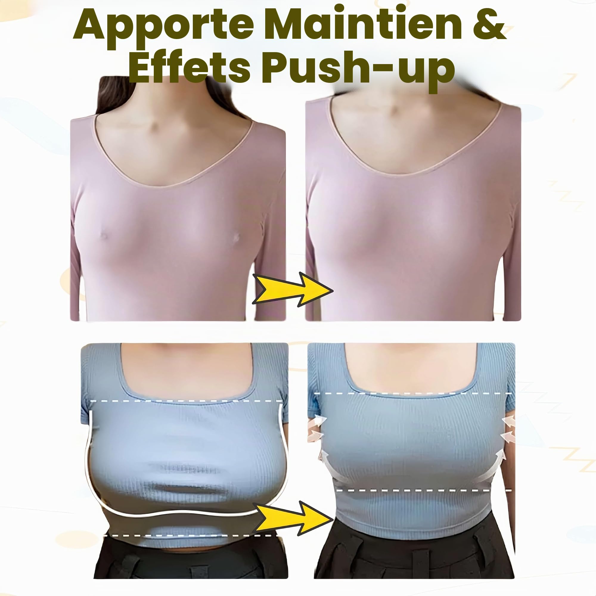 Nimiah Soutien-gorge adhésif invisible en silicone push-up - Soutien-gorge transparent auto-adhésif pour femme - Dos nu et haut