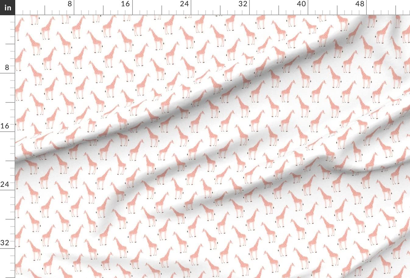 Spoonflower Fabric - Giraffe Safari Animals Nursery Blush Giraffes Animal Pink Girl Zoo Printed on Upholstery Velvet Fabric Fat Quarter - Upholstery Home Decor Bottomweight Apparel