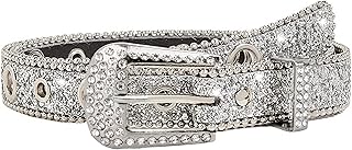 Rhinestone Belts for Women Western Cowgirl Bling Skinny Leather Belt for Jeans Pants Dresses