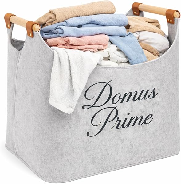 Borsa Portalegna per Camino Pieghevole e salvaspazio Porta Legna per Interni, Cesto in Legno, Può contenere Giornali Vestiti Giocattoli Accessori Camino Dark Grey - 5