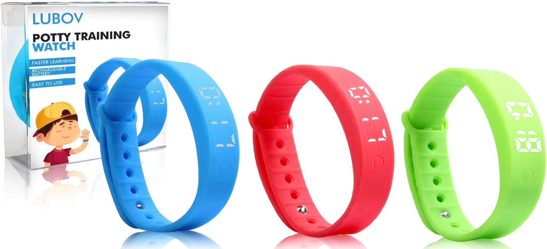 3 in 1 Upgraded Version Potty Training Watch with 3 Wristbands, Smaller Wrist Band Size, Toilet Trainer for Kids, Training Aid, Water Resistant, Reminds Your Child to Go to The Potty