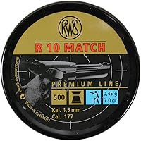 Vista 1 de RWS R10 Match Plus Premium Line .177 Caliber Pellet Gun Pellets, 100 Count (5 Boxes)