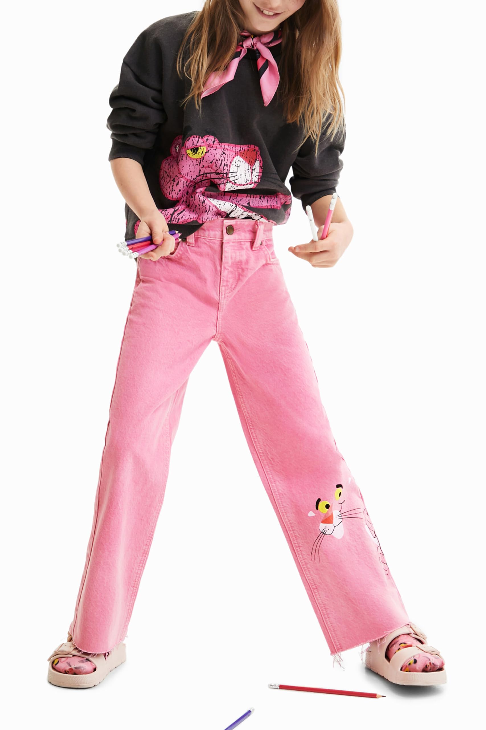 Desigual Denim, Różowa Pantera - Dżins Dziewczynki