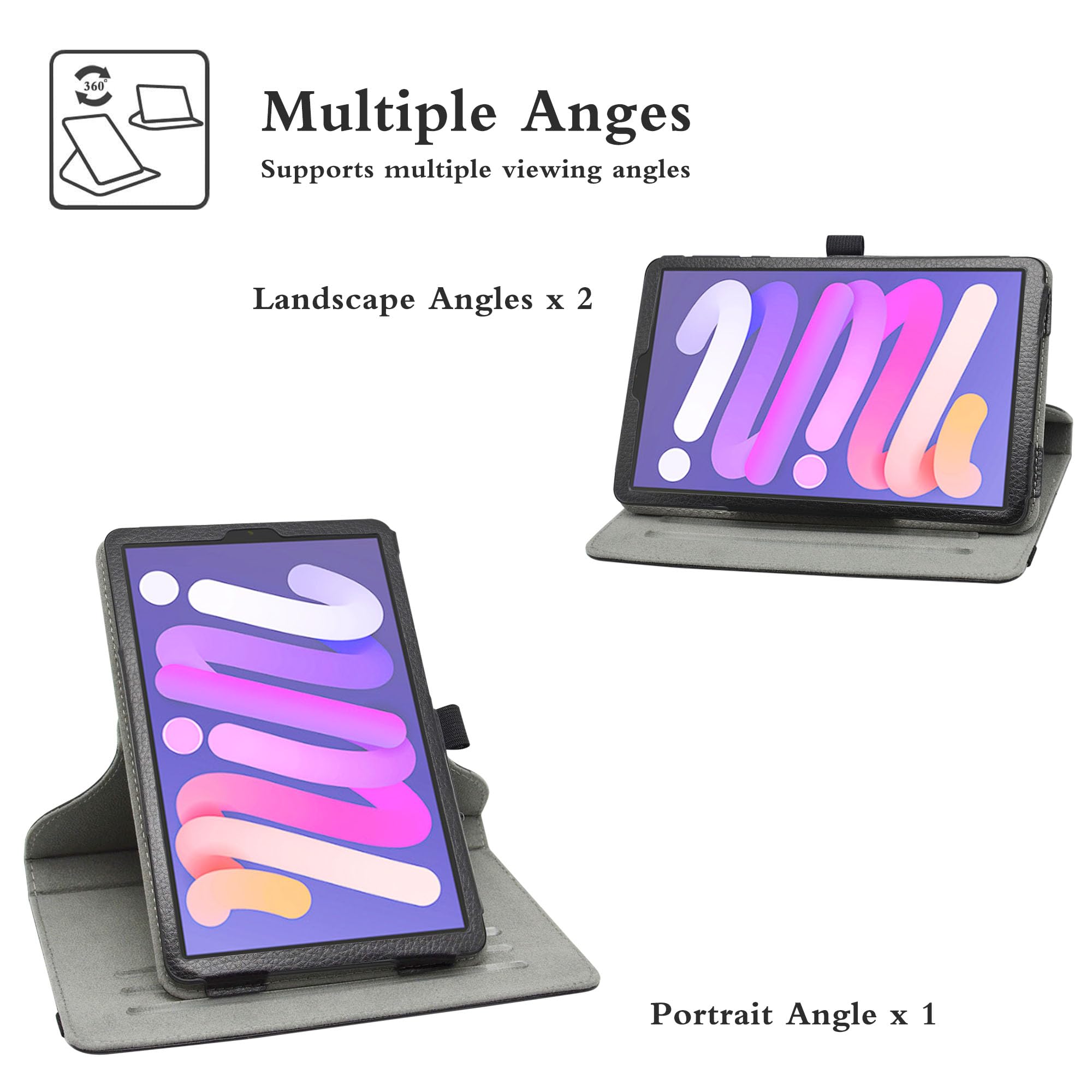 LiuShan Custodia per DOOGEE T20 Mini,360 gradi di rotazione custodia in Pelle PU con supporto caso per DOOGEE T20 Mini/Headwolf FPad7 /FPad7 Pro /FPad6/ALLDOCUBE iplay 50 Mimi Pro Tablet,Viola
