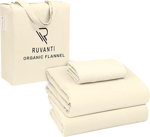 Vista 164 de RUVANTI Juego de sábanas de franela 100% algodón, tamaño matrimonial, 4 piezas, Alpine Serenity Serenidad alpina